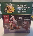 Nib Bass Pro Shops Animated Santa Reindeer Axe Throwing Inflatable Christmas. Fixed Price $100.00.