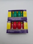 Holiday Time Ceramic Red & Green C9 Replacement Bulbs Count 4. Fixed Price $10.00.