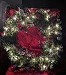 National Tree Company 24 Frosted Berry Wreath With 50 Clear Lights. Fixed Price $46.99.