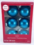 Ashland Glass Christmas Ornament Set Turquoise 6PC Round Ball Tree Decoration. Fixed Price $9.97.