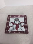 St. Nicholas Square Snowman Serving Dish Called Yuletide 10"X10" Chips. Fixed Price $8.79.