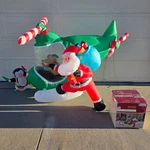 Gemmy 2014 Christmas Airblown Inflatable 8.8FT Santa & Reindeer Helicopter. Fixed Price $99.00.