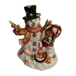 Vintage & Christmas Hand Painted Porcelain Snowman Tealight Candleholder Fun. Fixed Price $12.00.