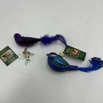 Old World Christmas Purple Martin & Blue Fairy Wren Bird Ornaments. Fixed Price $24.95.