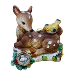 Kurt Adler Fawn Deer And Bird On Log Resin Christmas Ornament Nwts TD1319. Fixed Price $13.45.