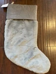 Pottery Barn Faux Fur Grey Alpaca Large 24.5 Christmas Stocking New Mono. Fixed Price $44.95.