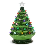 Raz Imports Vintage Green Lighted Ceramic Christmas 8 X 5.25, Festive. Fixed Price $37.99.