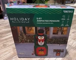 Holiday Living 5 Ft Animated Pop Up Penguin Inflatable New Christmas Decoration. Fixed Price $71.99.