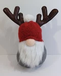 Northlight 13" Red Gray Santa Gnome With Moose Antlers Christmas Table Top Decor. Fixed Price $10.95.