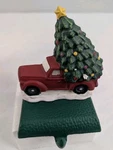 Eddie Bauer Cast Iron Red Truck With Christmas Tree Stocking Holder Nos. Fixed Price $39.99.