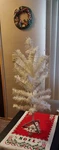 Rare Vintage White Visca Christmas Tree - 33" High Tripod Stand Circa 1950'S. Fixed Price $50.00.