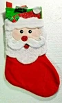 Santa Claus Christmas Stocking Holiday 17" Sparkle Accents Plush Front New. Fixed Price $15.99.