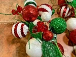 Pier Imports 24" Christmas Festive Glitter Sequin Peppermint Pick Ornament (1). Fixed Price $39.99.