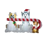 Christmas 5.5 Ft Gemmy Santa Dogs Candy Cane Airblown Lighted Yard Inflatable. Fixed Price $94.99.