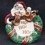 Fitz And Floyd Santa Claus Wreath Ho Christmas Cookie Plate Wall Decor. Fixed Price $14.80.