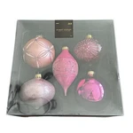 Glass Christmas Ornament Boxed Set Of 5 Pink Robert Stanley New Large. Fixed Price $18.00.