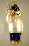 Old World Christmas Hand Painted Blown Glass Ornament "veteran Bear" #12444. Fixed Price $11.99.