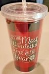 Its The Most Wonderful Time Of Year-christmas 16OZ Tumbler Cup Lid & Straw. Fixed Price $9.00.