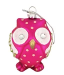 Mercury Glass Owl Christmas Tree Ornament 3.75" Pink Glitter Hanging Decoration. Fixed Price $14.24.