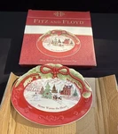 Fitz & Floyd Sentiment Tray Home Warms The Heart Holiday Winter Scene 10" Nib. Fixed Price $40.00.