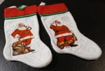 Tlc Rennoc Felt Christmas Stockings W/santa Picture - Set Of 2. Fixed Price $17.99.