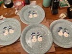 Target Home Winter Frost Snowman Couple 10.75" Dinner Plate Set 4 Blue Christmas. Fixed Price $49.99.