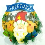 Christmas Wreath Santa Reindeer Greetings 13" Grapevine Holiday Door Decor. Fixed Price $29.99.