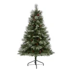 Nearly Natural 5FT Snowed French Alps Mountain Pine Christmas Tree. Fixed Price $125.99.