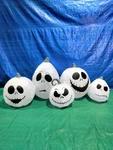 7.5' Gemmy Airblown Jack Skellington White Pumpkin Faces Patch Yard Decoration. Fixed Price $54.95.