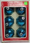 Vintage Christmas Creations Mercury Glass Ornaments Set Of 6 Box Turquoise Blue. Fixed Price $21.59.