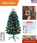 4FT Prelit Christmas Tree With Multi-color Led Lights & Star Topper Easy Setup. Fixed Price $106.99.