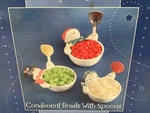 Hallmark Christmas Snowman Condiment Bowls With Spoons Holiday Hostess Set. Fixed Price $19.94.