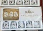 Holiday Elegance 10 Holly Berry Indoor/outdoor Lights From 2003. Fixed Price $22.99.