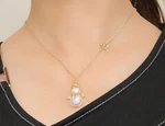 Pendant Necklace For Women - 14K Golden Plated Copper With Glass Snowflake Charm. Fixed Price $20.00.