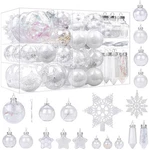 Shareconn 86PCS Christmas Balls Ornaments Set,shatterproof Plastic Clear Deco.... Fixed Price $26.49.