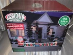 Gemmy 12 Ft Led Santa Claus Elf Merry Christmas Sign Airblown Inflatable Nib. Fixed Price $119.99.