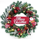 24 Inch Christmas Wreaths For Front Door, Decorations, Winte.... Fixed Price $72.27.