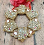 Nwt Hallmark Large Brown Gingerbread House Wreath Glittery Christmas Ornament 4". Fixed Price $9.99.