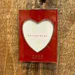 Pottery Barn 2025 Enamel Heart Frame Ornament Rectangle 3 X 4" Red Christmas. Fixed Price $14.50.