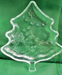 Mikasa Crystal Clear Cel Christmas Tree Plate 7.5" Glass Holiday Candy Dish Ja. Fixed Price $16.95.