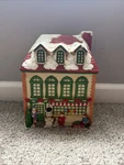 Vintage Christmas Village House Ceramic Holiday Decor Snowman Winter Cottage. Fixed Price $38.00.
